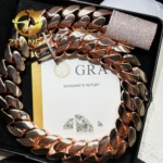 Hip Hop Jewelry 18k Rose Gold Plated Big Chain 20mm Miami Cuban Link Chain Bracelet S925 Cuban Men Moissanite Clasp - Image 2