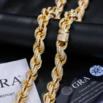 Moissanite Chain Pass Diamond Tester Iced Out Moissanite Rope Chain 925 Sterling Silver Lab Gemstone Twist Necklace For Men - Image 3