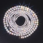 Diamond Moissanite Chain Hip Hop Necklace VVS Moissanite Tennis Chain Bracelets Men and Women Gold Necklace Fashion Jewelry 3mm 4mm 5mm