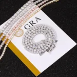 Diamond Moissanite Chain Hip Hop Necklace VVS Moissanite Tennis Chain Bracelets Men and Women Gold Necklace Fashion Jewelry 3mm 4mm 5mm - Image 4