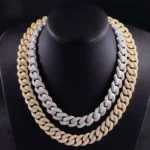 Heavy Solid Raise Dia Sterling Silver 20mm Mens VVS Moissanite Diamond Cuban Link Chain With GRA Certificate - Image 3