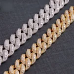 Heavy Solid Raise Dia Sterling Silver 20mm Mens VVS Moissanite Diamond Cuban Link Chain With GRA Certificate - Image 4