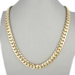 Design Custom Solid 14K Real Yellow Gold Heavy Plain Miami Cuban Curb Link Chain for Men - Image 2